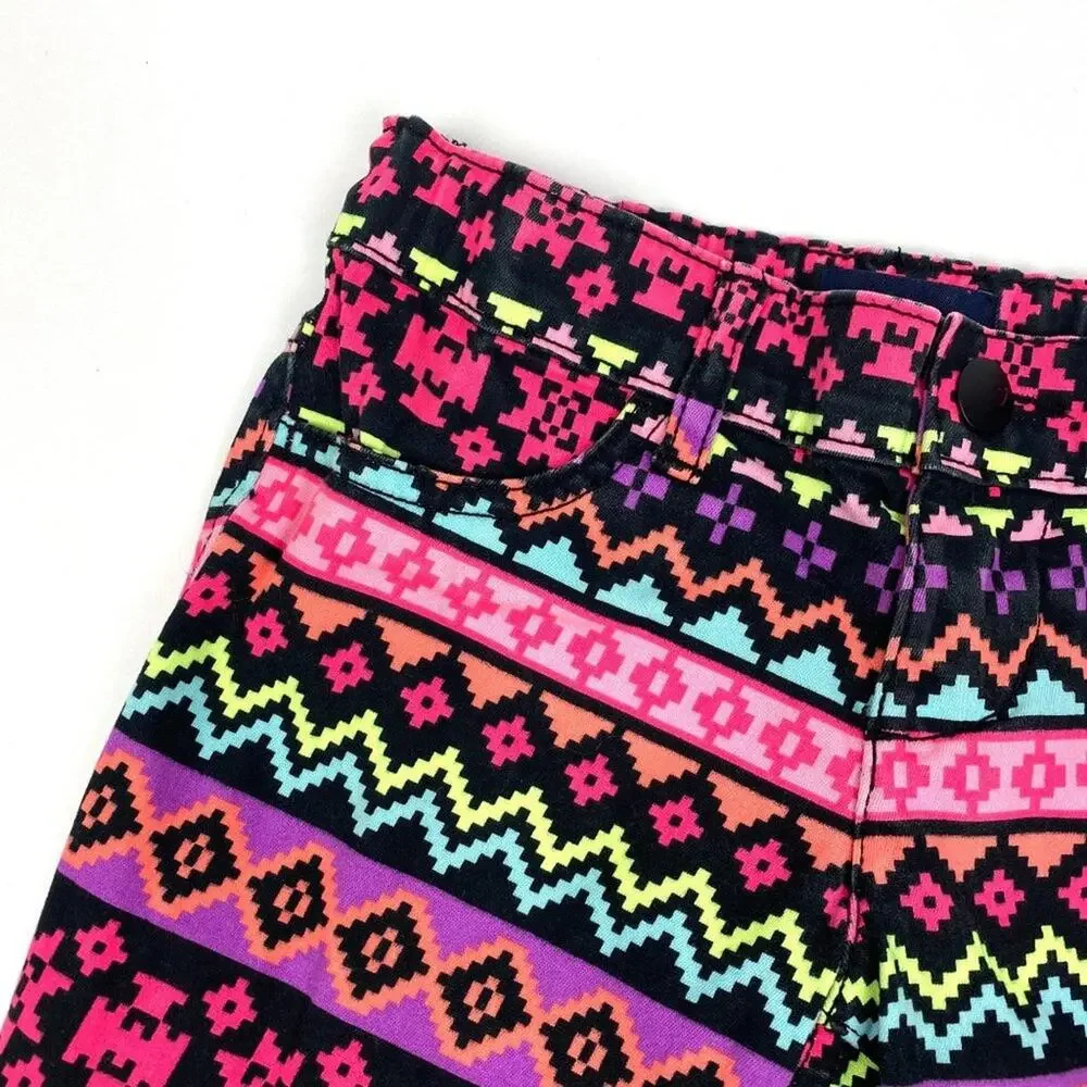 The Children’s Place Black Pink Neon Geometric Pants 5T